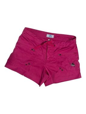 Guy Harvey Pink Ripstop Fishing Board Shorts Y2K Low Rise Size 6 Summer Vacay